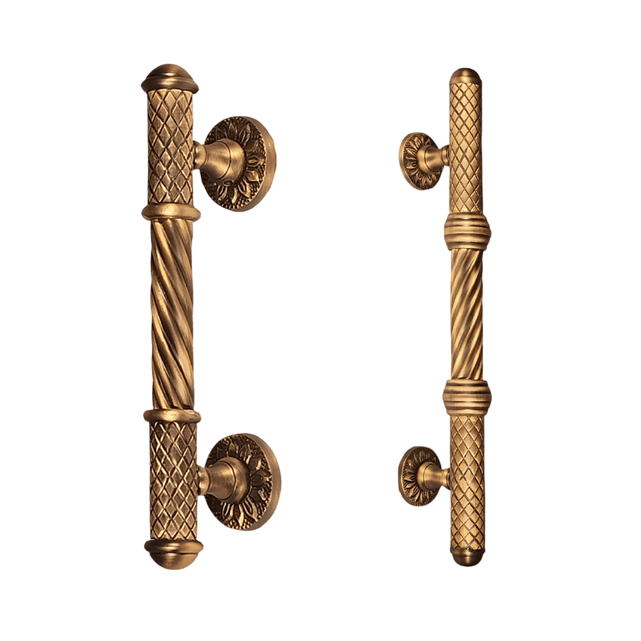 FANCY BRASS DOOR HANDLE (ANTIQUE)